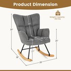 Linen Nursery Rocking Chair W  High Backrest Padded Armrests   Seat For Nursery