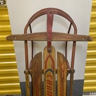 Real Vtg Champion Wood Metal Snow Ice Sled 39    X 23    X 6 5   