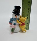 Classic Pooh   Piglet W  Snowman Hinged Porcelain Trinket Box By Midwest