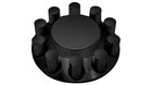Flat Axle Cover Combo Kit W  33mm Cylinder Threaded Lug Nut Covers     Matte Black