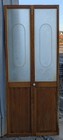 30 x75 5  Vintage Solid Wood Bifold Doors Louver Closet Pantry Door Etched Glass