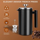 Premium Stainless Steel Rugged Insulated French Press Coffee Maker