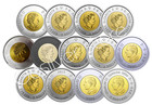          Full Set Canada Colored Toonie Rare  2 Dollars 13-coins Set  2017 - 2025