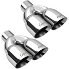  Pack Of 2 Dual Exhaust Tip Tailpipe 2 5 Inch Inlet 3 5  Outlet 9 5  Length 