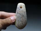 Ancient Hongshan Culture Old Jade Stone Bi Yubi Pei Necklace Amulet Pendant Y297