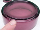 Amethyst Glass Perfume Bottle Powder Box New Martinsville Dresser Set Vintage 