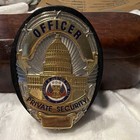 Private Security Badge Gold silver Tone W  Holder Clip Back