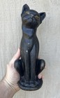 Vintage C1940 Hubley Black Cat Cast Iron Doorstop Original Paint Siamese