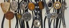 Vintage Lot Of 15 Metal Bolo Ties  Nice Designs  Stones  Letter T  Black Onyx