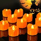 Halloween 12 Pack Orange Tea Lights  Small Dripping Set Of 12  Dripping