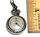 Vintage Bucherer Silver Manual Wind Lady   s Pendant Necklace Watch  working 