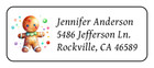 30 Personalized Gingerbread Man Christmas Return Address Labels