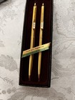 Vintage Paper Mate Capri Double Heart Gold Toned Pen   Pencil With Box Usa New