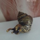 Solid Brass Two-horned Snail Figurine Statue For Home Garden Decor