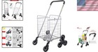 Stair Climber Cruiser Cart - Foldable Grocery   Laundry Utility Trolley - Silver