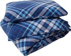 180 Gram Cotton Heavy Flannel Duvet Cover Set  navy Blue White  Full queen Size 