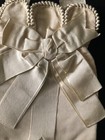 Antique French 19thc Cream Silk First Holy Communion Handmade Purse   Hang Hook