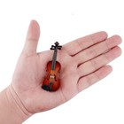 Wooden Miniature Violin With Stand  Bow And Case Mini Musical Instrument Viol   