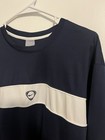 Mens Nike Vintage Y2k Long Sleeve Shirt Athletic Material Navy Blue Size Xl
