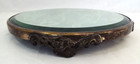 Antique Footed Plateau Mirror Silverplate Vanity Beveled Round 10  Display Stand