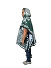 Mexican Poncho With Hood    Azteca   One Size   Aztec Warrior    Green