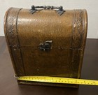 Vintage Treasure Chest Keepsake Storage Wooden Box 10   x 8 5    X 4 5   
