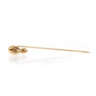 Yellow Gold Pearl   Diamond Edwardian Stickpin - 14k Antique