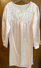 Vintage Barbizon Women s Size L Pink Floral Satin Feel Waltz Length Nightgown