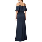 Aidan Mattox Womens Navy Satin Cold Shoulder Maxi Evening Dress Gown 6 Bhfo 2991