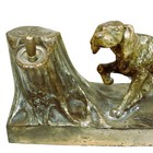 Rare Antique Silver Plate Hunting Dog Striker Lighter