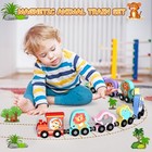 Toys For Toddlers  11 Magnetic Wooden Animals Train Set  Montessori Toys For    