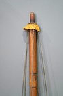 Vintage John Deere Canvas Umbrella Farm Advertising Antique Wood Pole Only