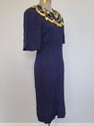 Vintage 1930s   1940s Blue Rayon Dress With Netting As-is  b-34  W-26 5  H-31  