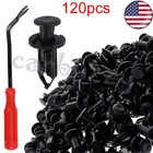 120x Atv 8mm Hole Plastic Rivets Retainer Fender Bumper Push Pin Fastener Clips
