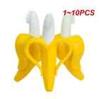 1 10pcs Baby Silicone Training Toothbrush  Banana Shape Safe Toddle Teether Chew
