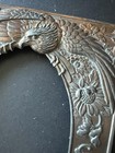 Antique Vintage Silver Metal Dragon Eagle Flower Frame Japan Made