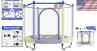 60  Kids Trampoline With Safety Net   Basketball Hoop - Perfect For Ages 3-8