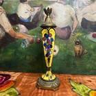 Antique Art Nouveau Hand Painted Porcelain Ornate French Bronze Candlestick