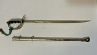Vintage Miniature Military Saber Sword Letter Opener With Scabbard Engraved