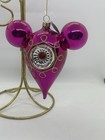 Retro Disney Parks Mickey Mouse Ears Icon Glass Drop Christmas Ornament Nwt