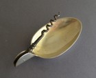 George W  Shiebler Antique Sterling Silver Folding Medicine Corkscrew Spoon