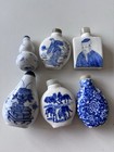 6 Vintage Chinese Porcelain Snuff Bottles     Decorative Figural   Floral Designs