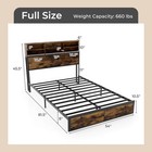 Full Bed Frame W   Headboard Under-bed Storage Space Charging Station Storage