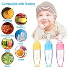 3 Pcs Baby Food Spoon 3oz Silicone Feeder Dispenser Bottle Feeding Infant