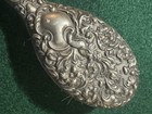 Antique Ornate Silver Vanity Hair Brush     Repouss   Floral   Cherub Design