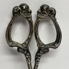 Antique Sterling Handle Sewing Scissors - Victorian Art Nouveau Style 4 1 2   