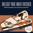 Cecilio Cvn-300 Solidwood Ebony Fitted Violin - Size 4 4  Natural Varnish