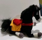 Disney Store Mulan Khan Black White Horse Bean Bag Plush Stuffed Animal Toy