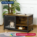 Wooden Cat Crate  Furniture Style Dog Cage  Puppy Kennel Indoor  End Table Pet H