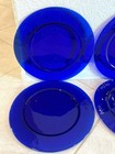 Set Of 4 Vintage Guido Ferro Murano Cobalt Blue Hand Blown Glass Plates 12 In